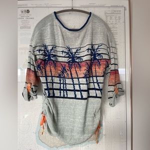 Free People Palm Tree Breeze Ruched Sweater.